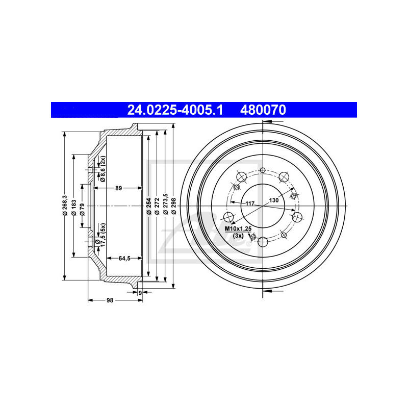 Tambour de frein ATE