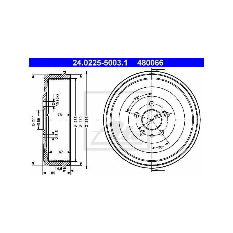 Tambour de frein ATE