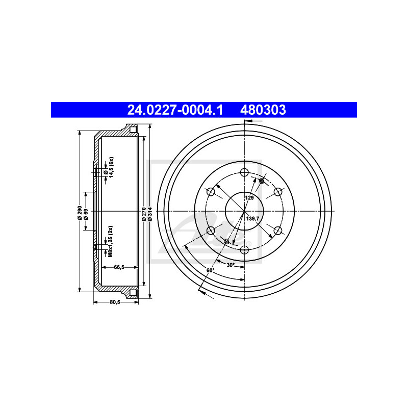 Tambour de frein ATE