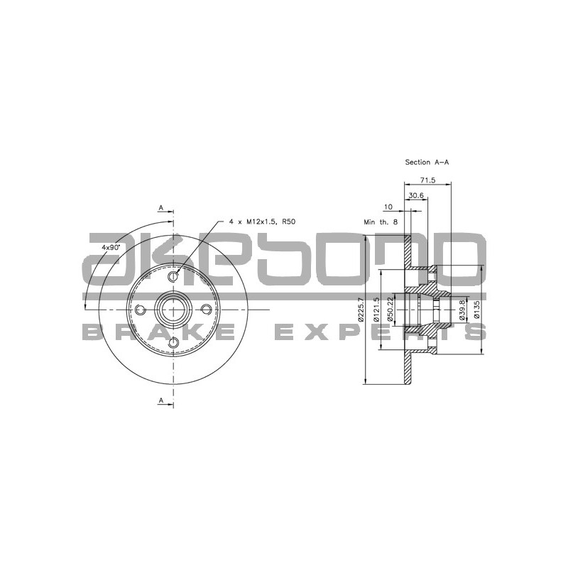 Disque de frein à l'unité AKEBONO