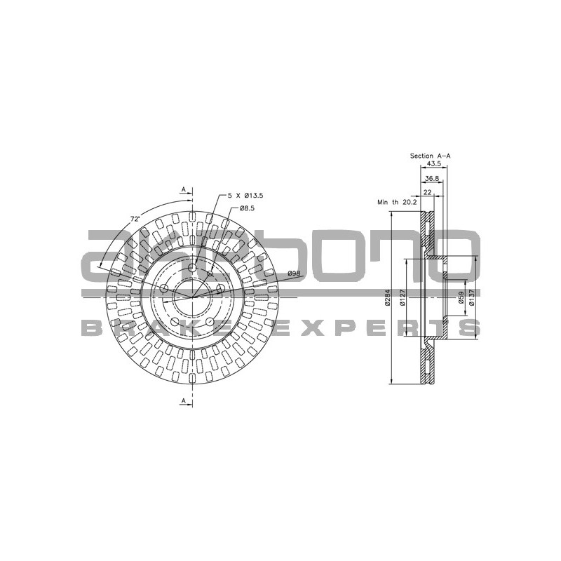 Disque de frein à l'unité AKEBONO