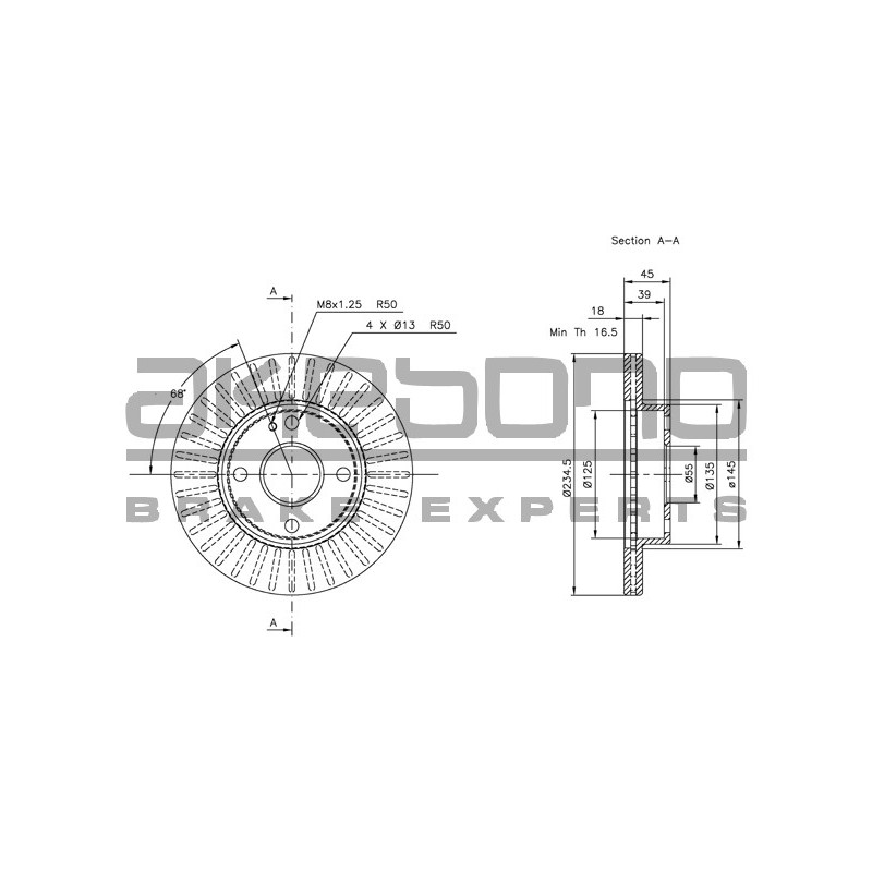 Disque de frein à l'unité AKEBONO