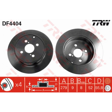 Jeu de 2 disques de frein TRW