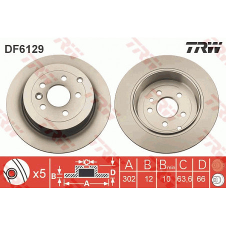 Jeu de 2 disques de frein TRW