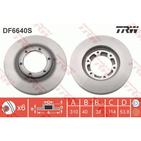 Jeu de 2 disques de frein TRW