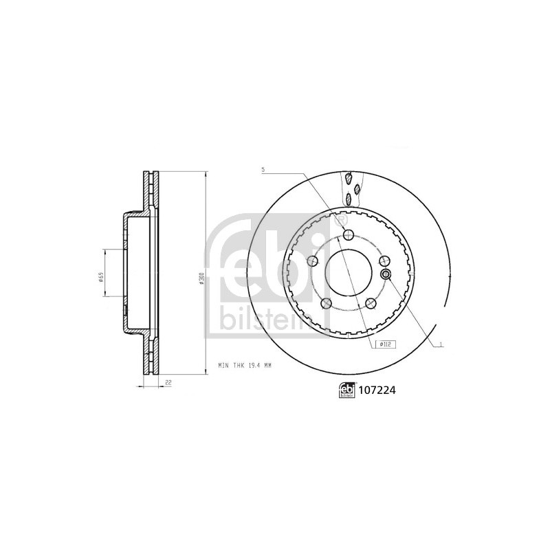 Jeu de 2 disques de frein FEBI BILSTEIN