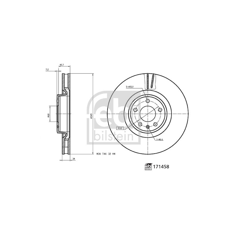 Jeu de 2 disques de frein FEBI BILSTEIN