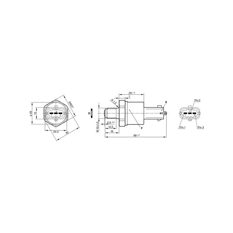 Capteur (pression carburant) BOSCH