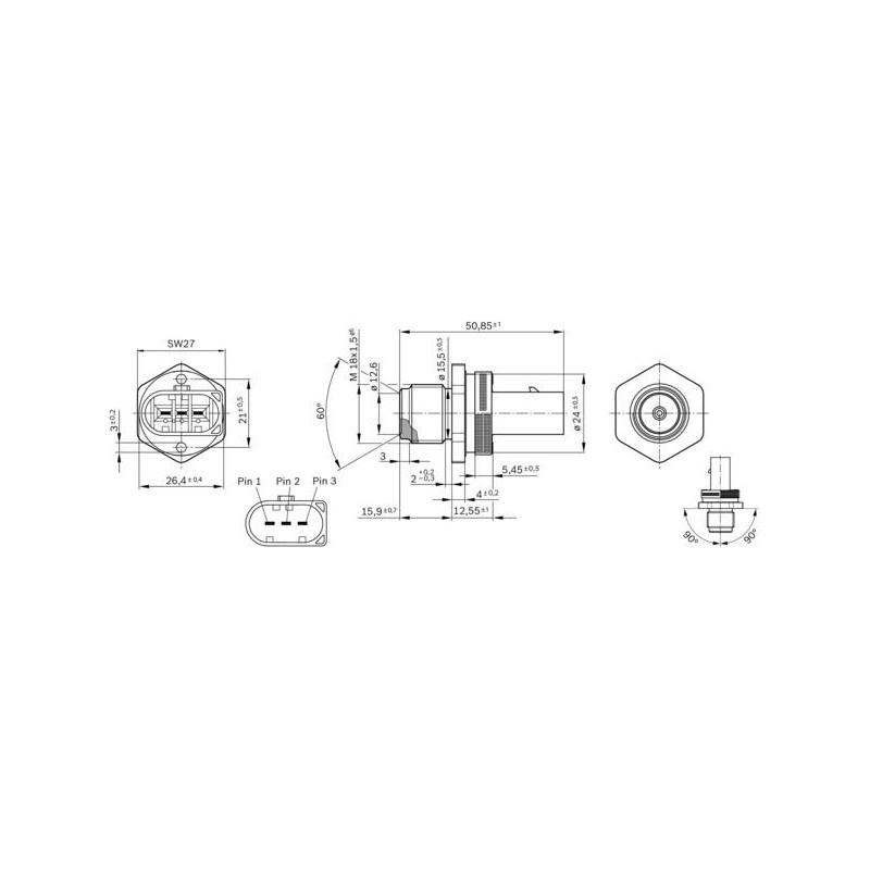 Capteur (pression carburant) BOSCH