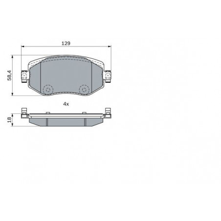 Jeu de quatre plaquettes de frein à disque BOSCH