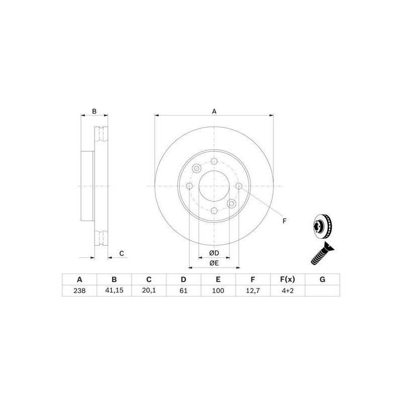 Disque de frein à l'unité BOSCH