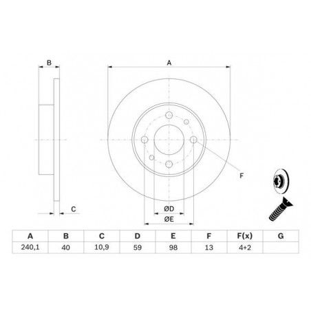 Disque de frein à l'unité BOSCH