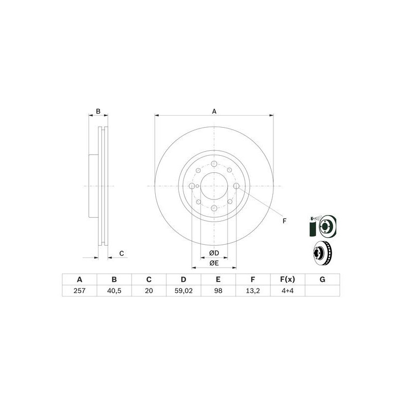 Disque de frein à l'unité BOSCH