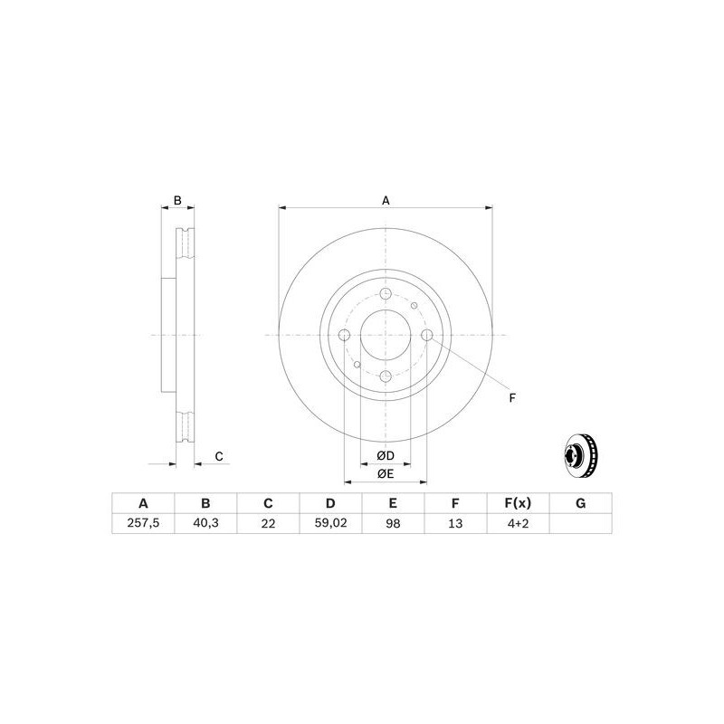 Disque de frein à l'unité BOSCH