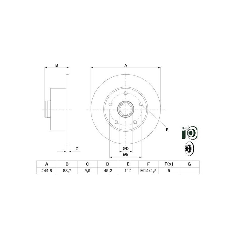 Disque de frein à l'unité BOSCH