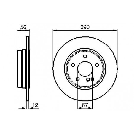 Jeu de 2 disques de frein BOSCH