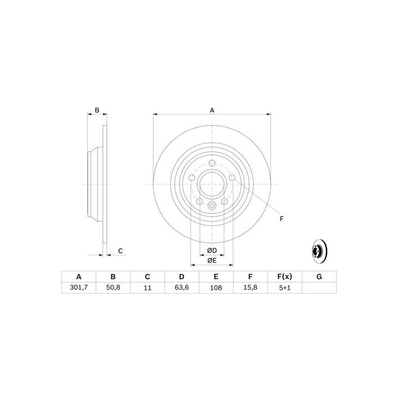 Disque de frein à l'unité BOSCH