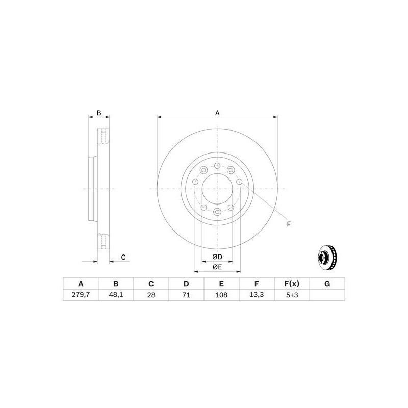 Disque de frein à l'unité BOSCH