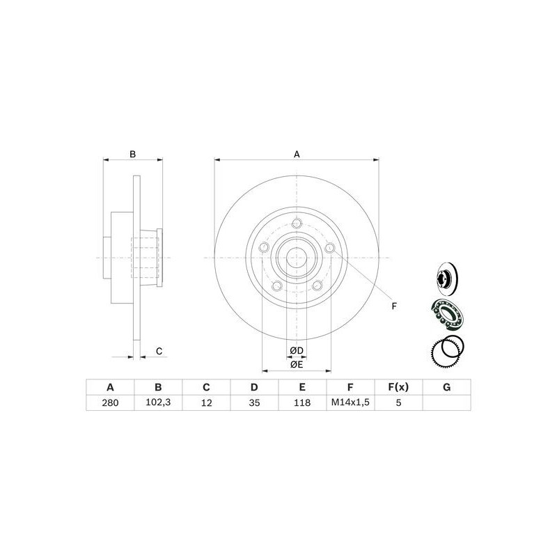 Disque de frein à l'unité BOSCH