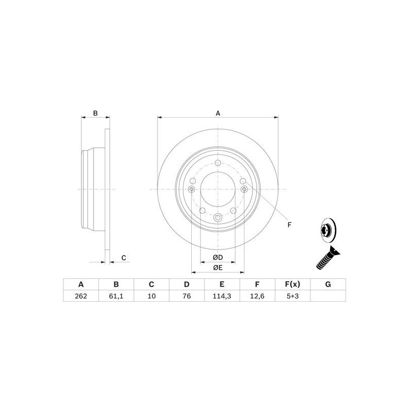 Disque de frein à l'unité BOSCH