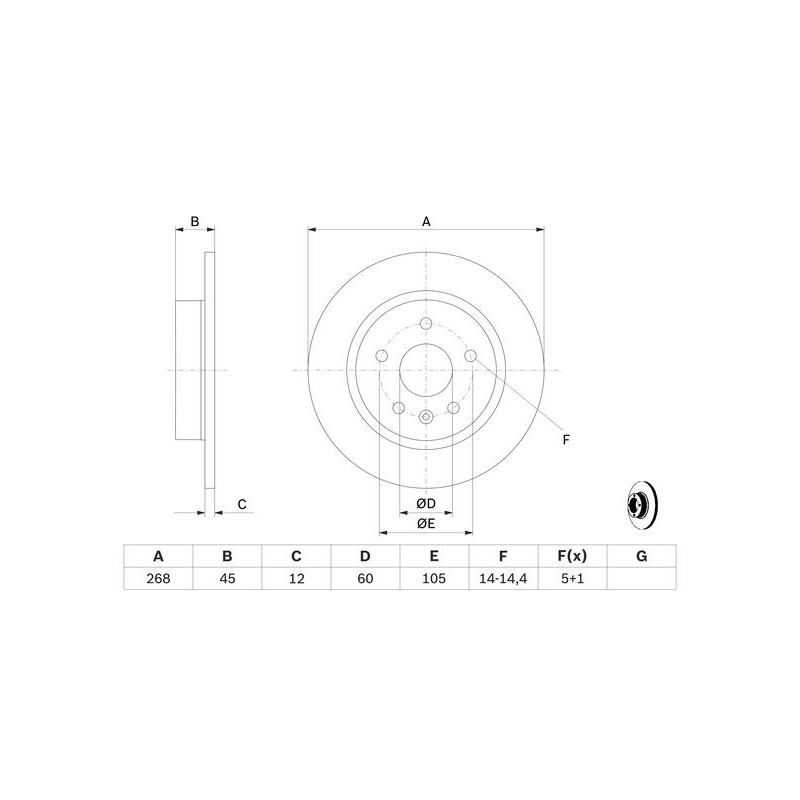 Disque de frein à l'unité BOSCH