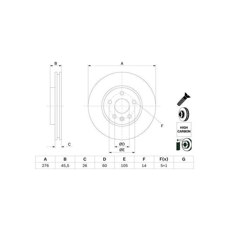 Disque de frein à l'unité BOSCH