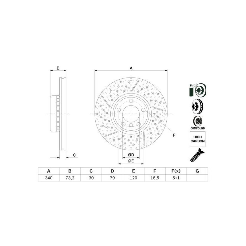 Disque de frein à l'unité BOSCH